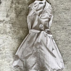 Red White and Blue Stripped Shirt Dress